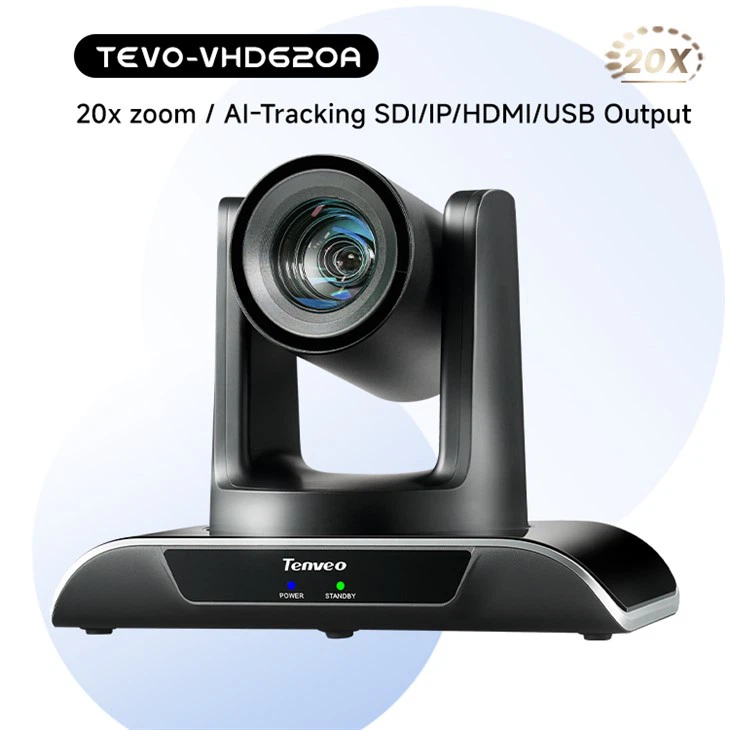 הזרמת ספורט מקורה מעקב אוטומטי 1080p NDI 20x מצלמת ועידת וידאו PTZ