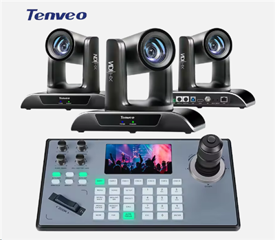 מערכת סטרימינג חיה מקצועית מובילה AI מעקב אוטומטי 20X ZOOM NDI PTZ מצלמה עם בקר JOYSTICK